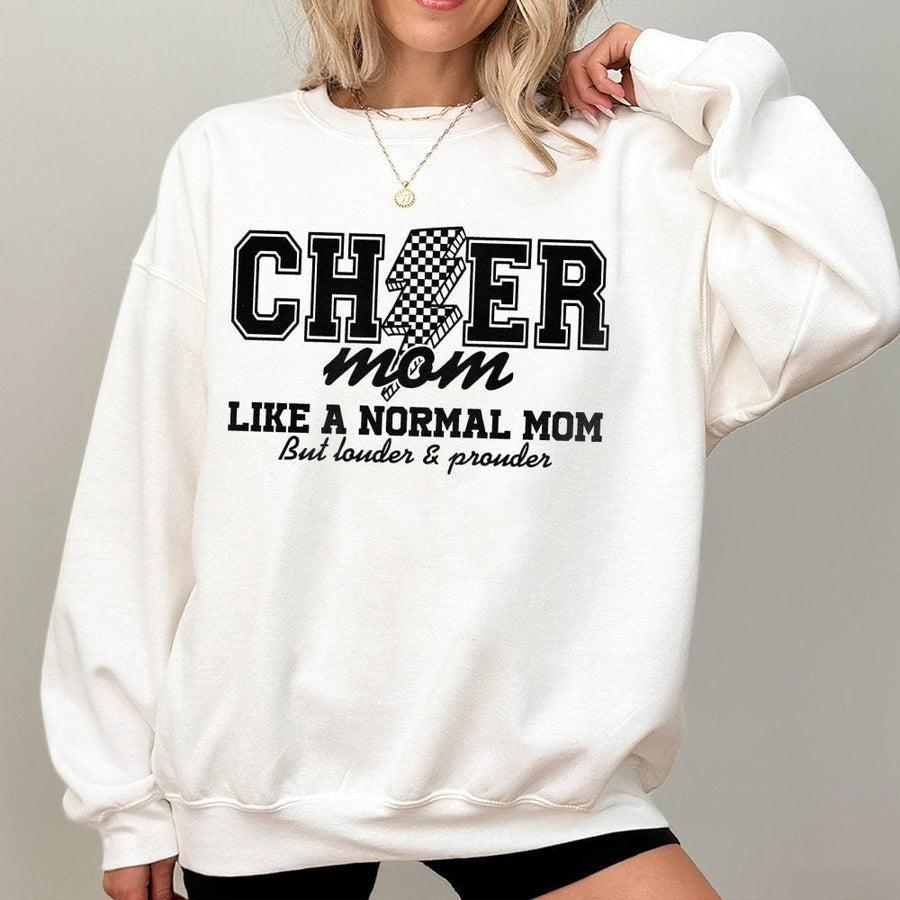 Cheer Mom Sweatshirt | Louder and Prouder Graphic Design | Soft Cotton Blend Unisex Pullover | Perfect Gift for Cheerleading Team Sports Moms