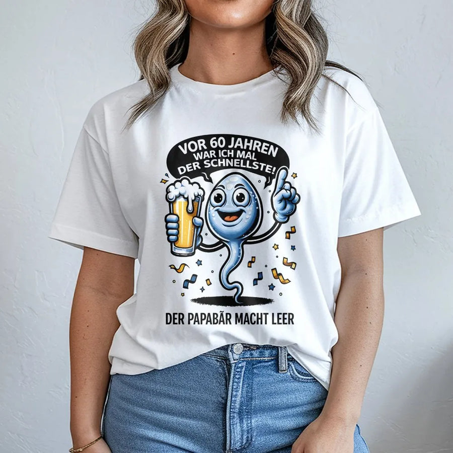 60 Geburtstag T-Shirt für Männer | Lustiger Bier Spruch "Vor 60 Jahren Schnellste" | Premium Baumwoll-Mix Pullover | Witziges Geschenk für Papa