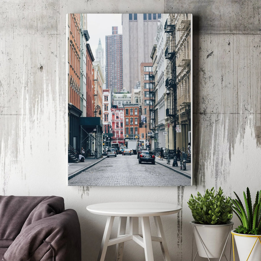 New York City Street Scene Vertical Canvas | Urban Cityscape Photography | Premium Thick Gallery Wrap Art | Modern Home & Office Decor Gift