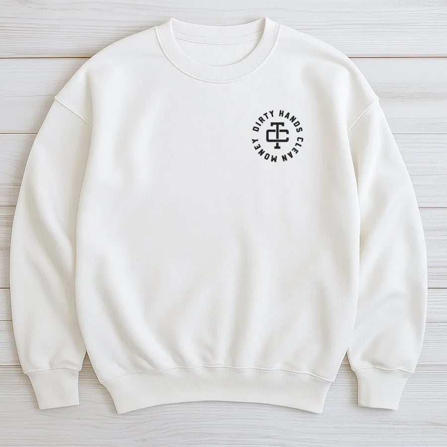 Dirty Hands Clean Money Sweatshirt | Blue Collar Graphic Workwear Tee | Premium Soft Cotton | Gift for Tradesman, Working Man