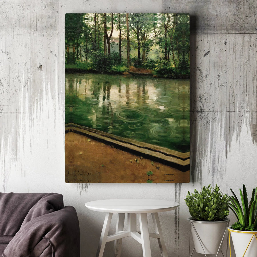 Gustave Caillebotte The Yerres Rain Canvas Wall Art | Vintage Impressionist Landscape | Premium Gallery Quality Print | Collector's Fine Art for Home Decor