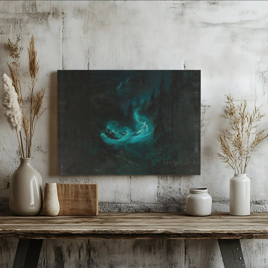 Der Tanz Canvas Art | Karl Wilhelm Diefenbach Nymphs Painting | 1.25 Inch Gallery Wrap Wall Decor | Ethereal Forest Gothic Gift