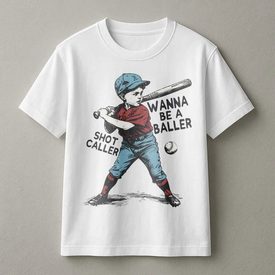 Baseball Graphic T-Shirt | Vintage Baller Sporty Print | 100% Cotton Premium Tee | Unique Gift for Baseball Players & Fans