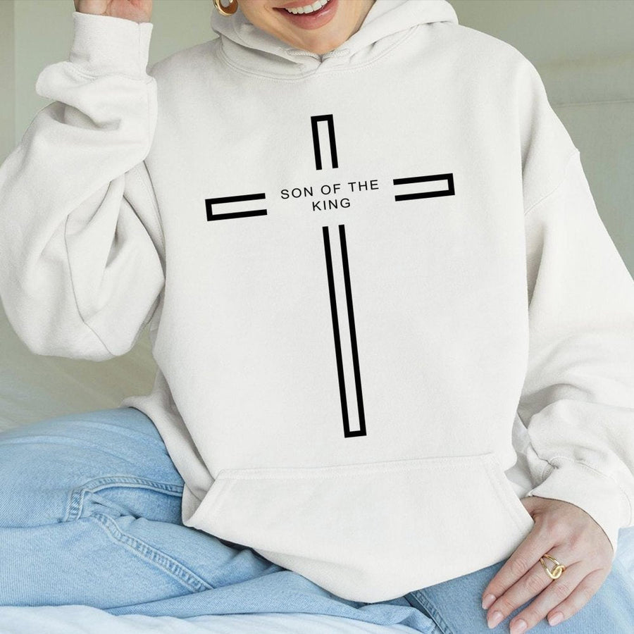 Son Of The King Hoodie | Minimalist Cross Graphic Design | Premium Cotton Blend | Christian Faith Gift for Men and Women