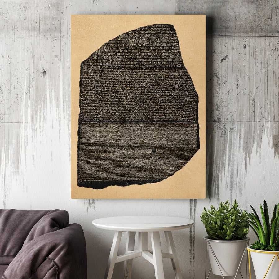 Rosetta Stone Ancient Egyptian Hieroglyphs Canvas | History Teacher Wall Art | Gallery Wrapped Premium Print | Gift for Archaeology Lovers