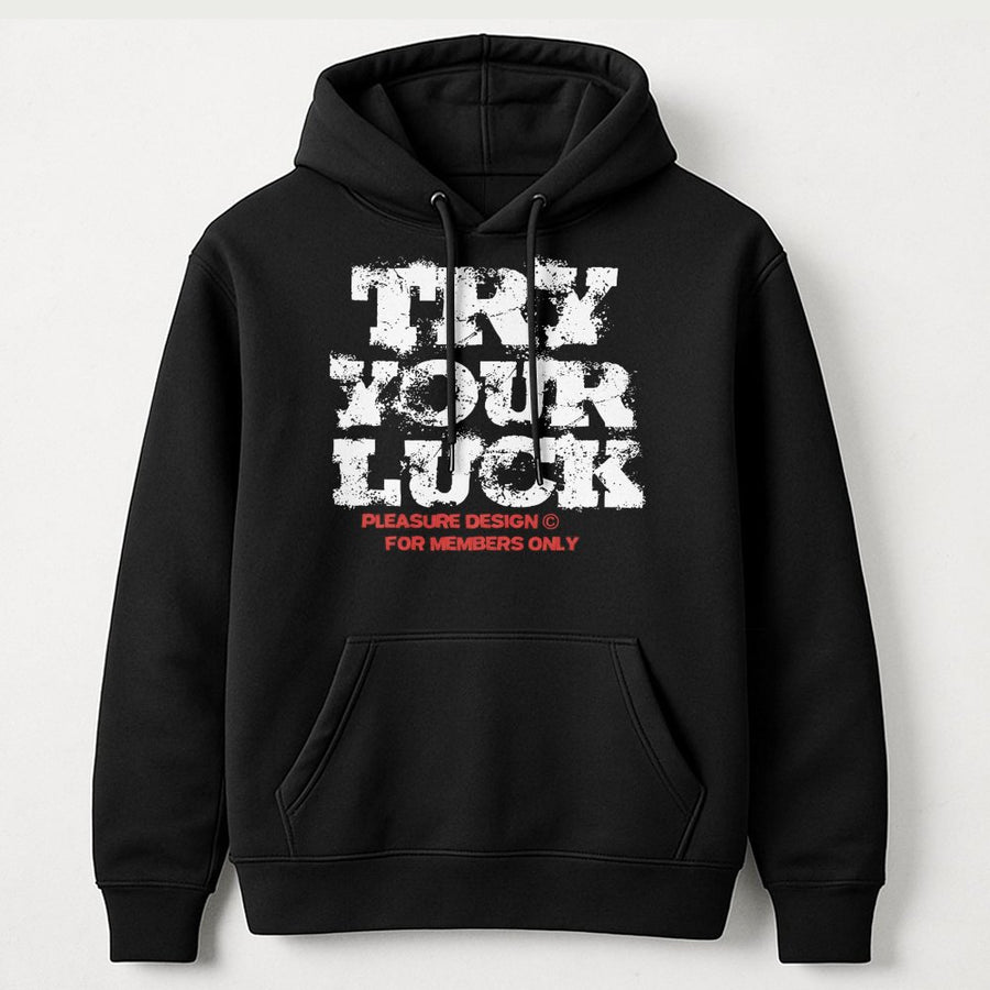 Try Your Luck Graphic Hoodie | Distressed Urban Streetwear Print | Premium Cotton-Blend | Trendy Oversized Gift for Men and Women