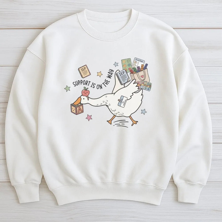 Special Education Teacher Sweatshirt | Funny Goose IEP Support Design | Soft Cotton Blend Pullover | Gift for SPED Educator, Inclusive Classroom Apparel