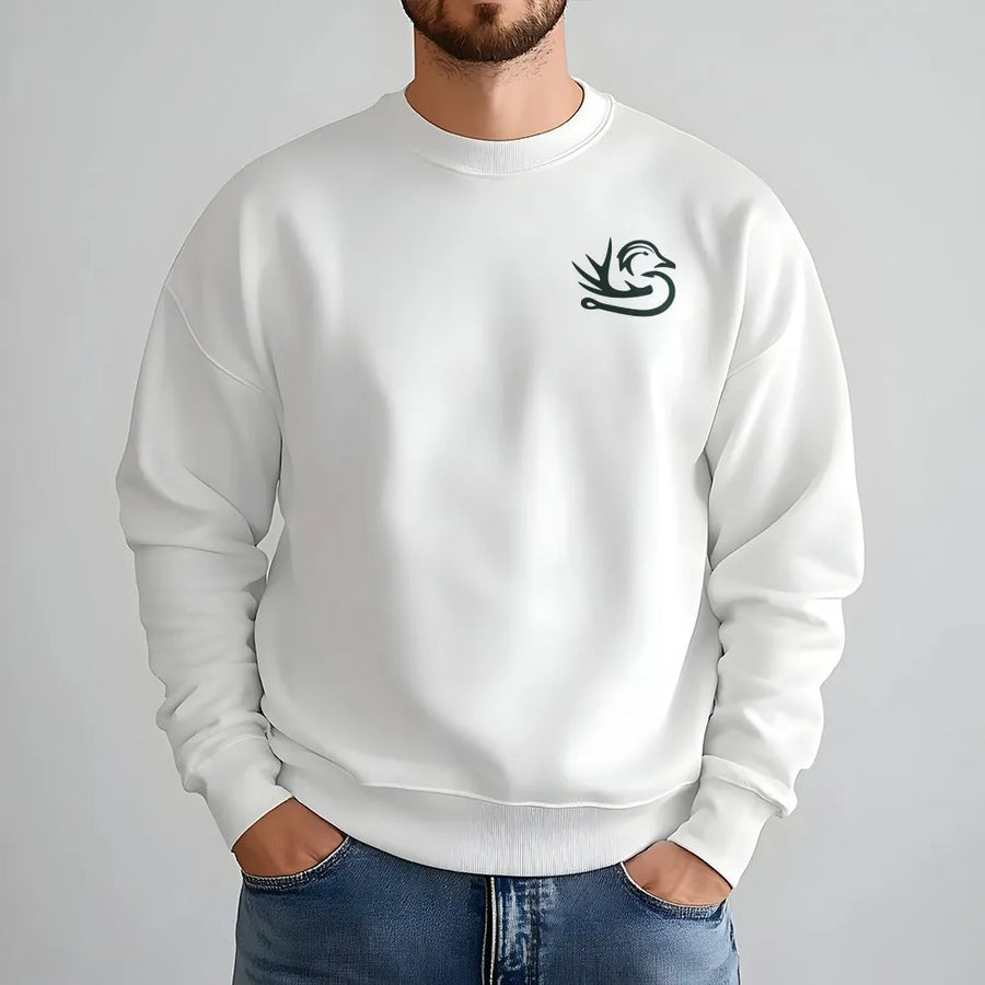 Duck Hunting Crewneck Sweatshirt | Minimalist Waterfowl Chest Graphic | Soft Cotton Blend | Gift for Outdoorsman Hunter