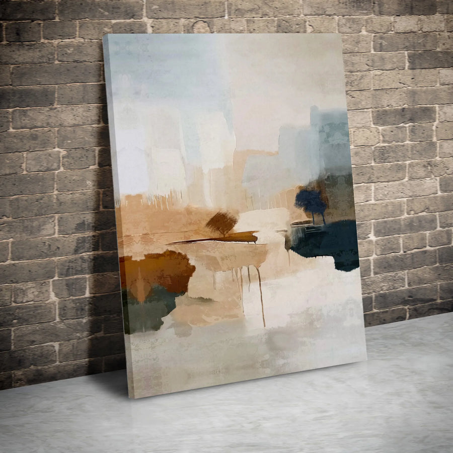 Abstract Landscape Wall Art | Modern Earth Tone Gallery Wrapped Canvas | Premium Fade-Resistant Print | Minimalist Home & Office Decor