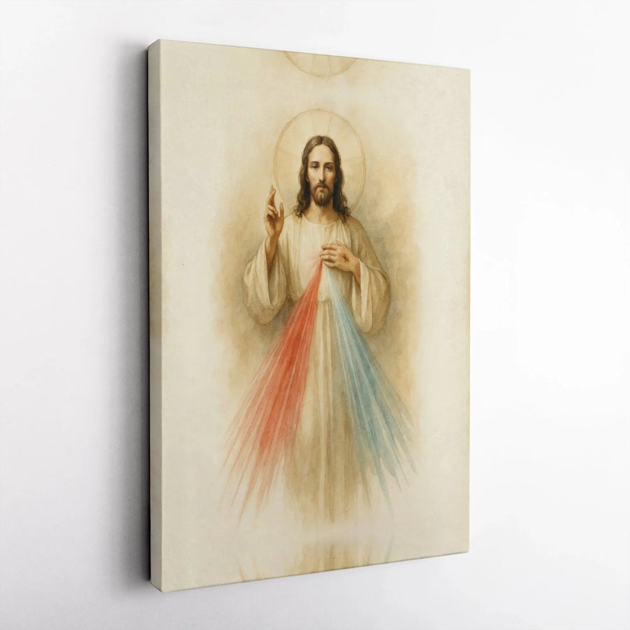Divine Mercy Canvas Print | Jesus Religious Wall Art | Premium Fade-Resistant Gallery Wrap | Catholic Home Decor Gift