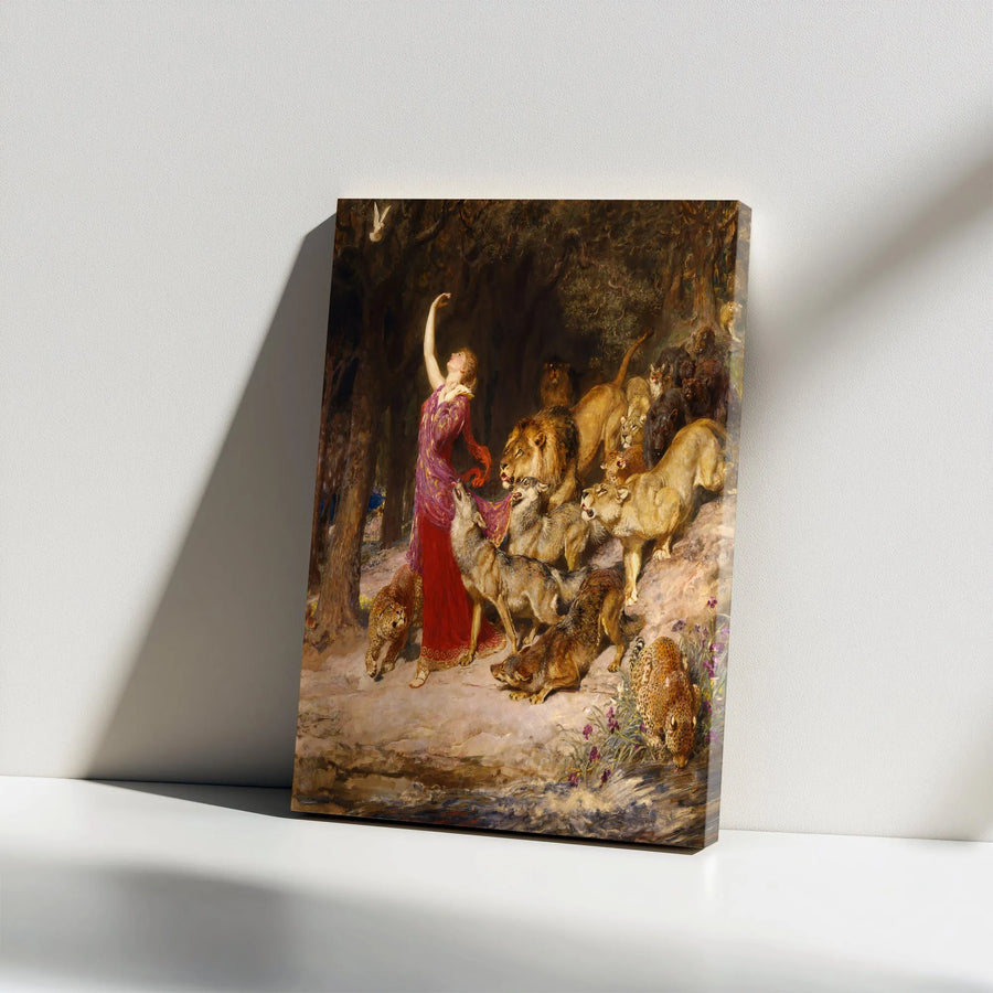 Circe Briton Riviere Canvas Print | Greek Mythology Wall Art with Lions & Wolves | Premium Gallery Wrap | Collector's Gift for Dark Academia Home Decor