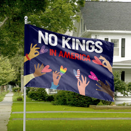 No Kings In America Flag | Protest House Banner | Weather-Resistant Polyester | Patriotic Social Justice Gift for Garden Decor