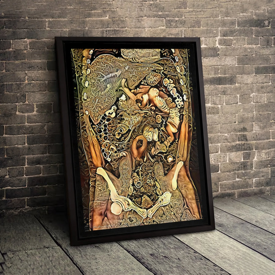 Anatomical Human Torso Art Print | Surreal Medical CT Scan Illustration | Premium Fade-Resistant Canvas | Unique Doctor Office Decor Gift