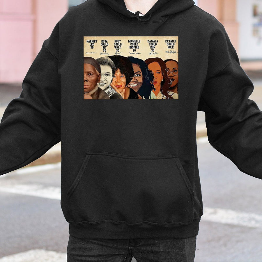 Black History Month Hoodie | Iconic Women Leaders Empowerment Graphic | Cotton-Blend Premium Sweatshirt | Inspirational Gift for Her