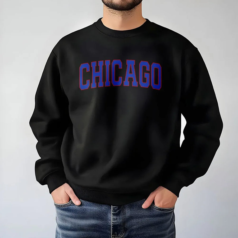 Chicago Sweatshirt | Retro Varsity College Font | Premium Cotton Blend | Gift for Men & Women