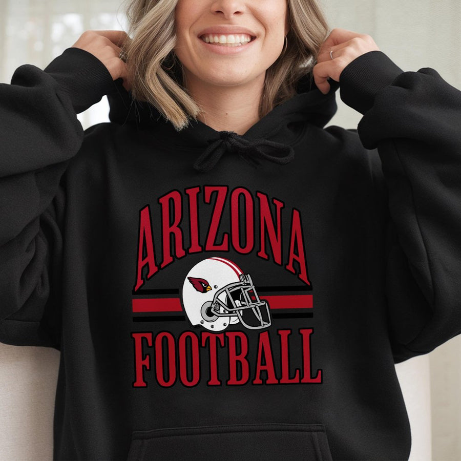 Arizona Football With Arizona Cardinals Helmet Logo Hoodie
