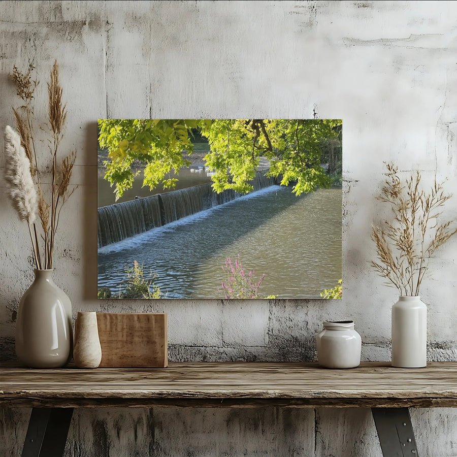 River Waterfall Canvas Print | Peaceful Nature Photography | Premium Gallery Wrapped Canvas | Living Room Wall Decor Gift
