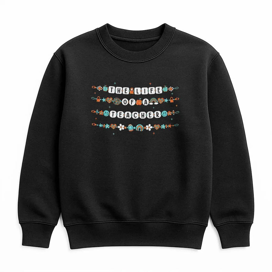 Teacher Life Shirt | Retro Friendship Bracelet Graphic Tee | Soft Cotton Apparel | Back to School Teacher Appreciation Gift
