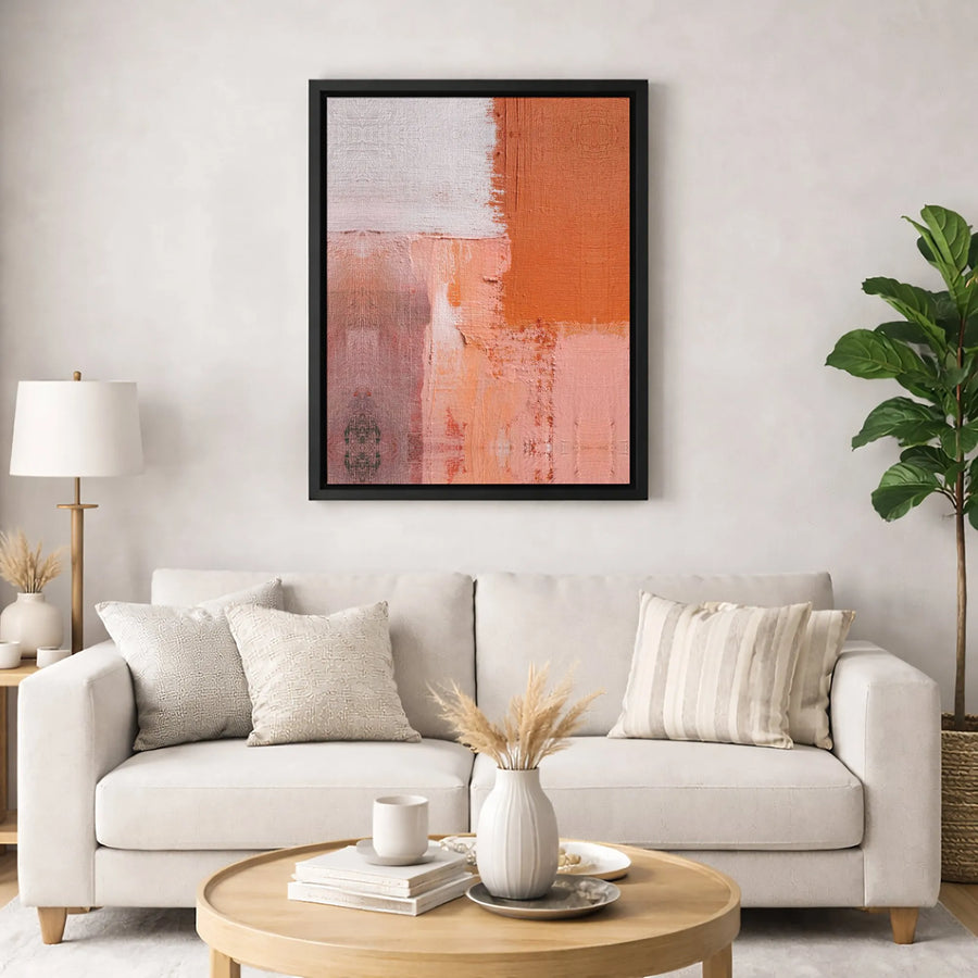 Abstract Wall Art Canvas | Modern Textured Color Block Print | Premium Gallery-Wrapped 1.25 Inch Profile | Minimalist Living Room Decor