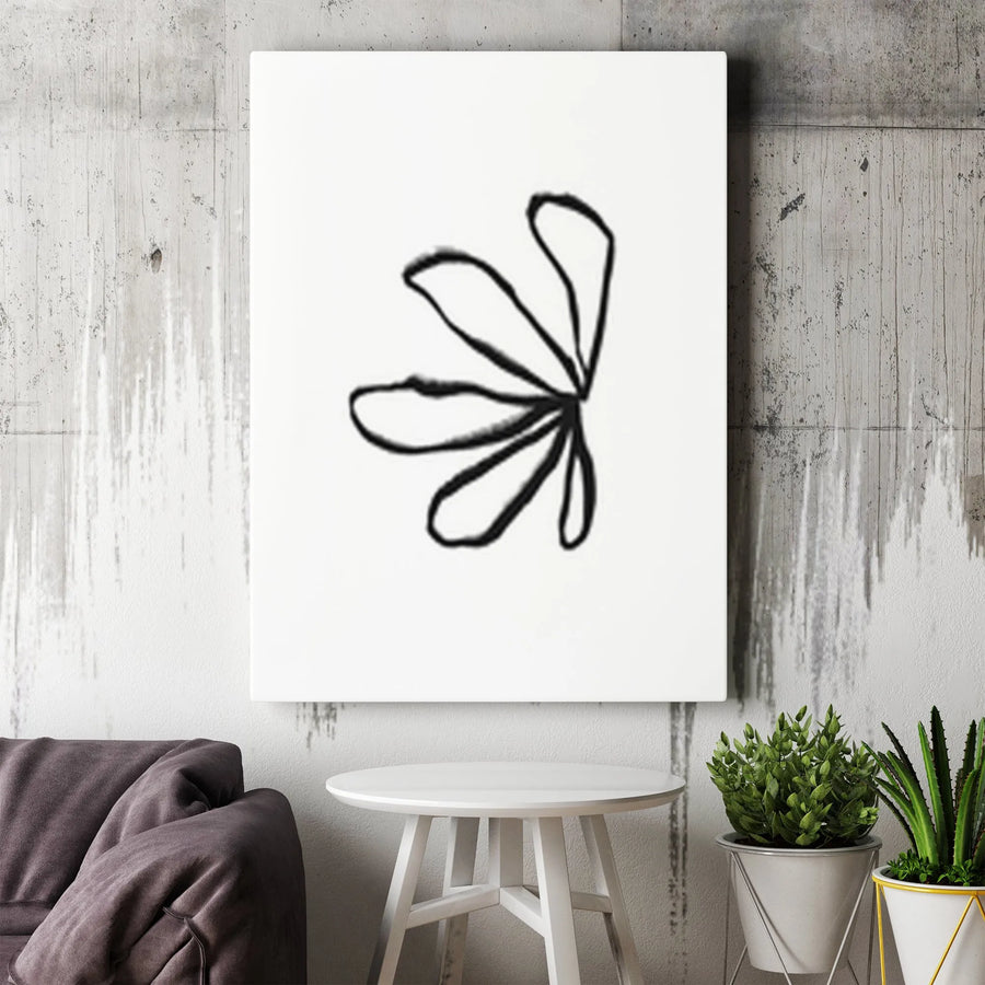 Minimalist Flower Canvas Wall Art | Abstract Botanical Line Drawing | Premium Gallery-Quality Print | Modern Zen Home Decor Gift
