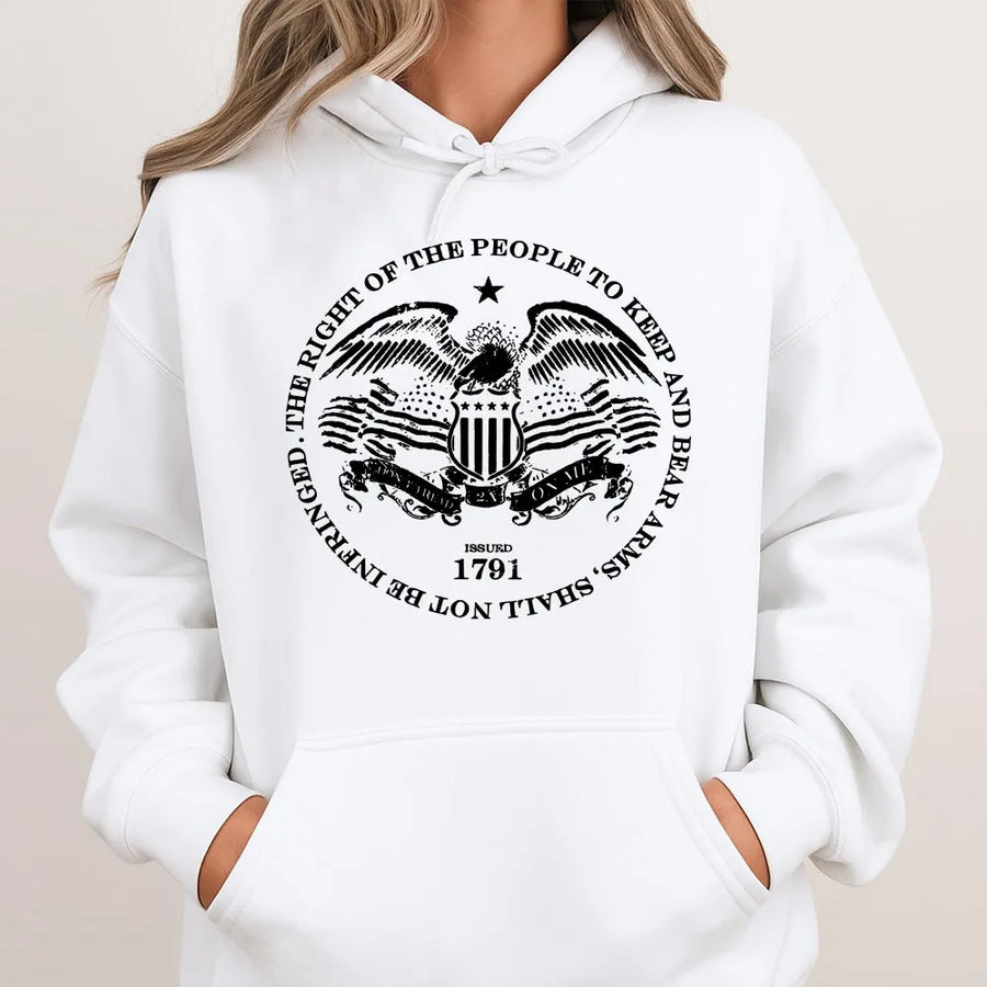 Second Amendment Hoodie | Patriotic Eagle 1791 Graphic | Soft Cotton Blend | Pro 2A Patriot Gift