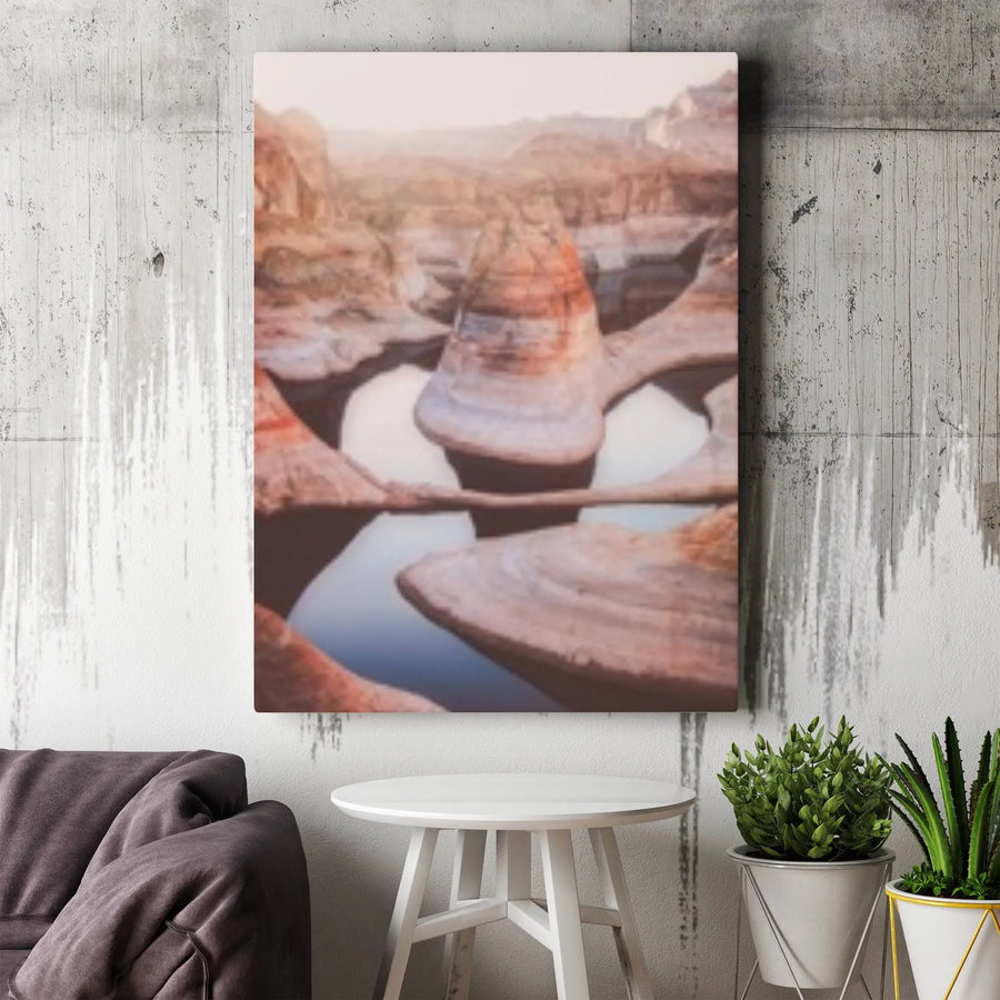Abstract Canyon Wall Art | Impressionist Southwestern Landscape Print | Premium Thick Canvas | Modern Nature Decor Gift for Living Room