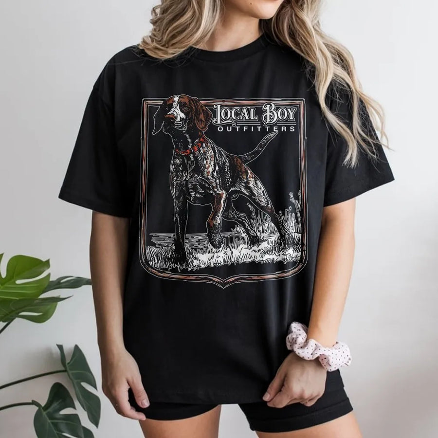 German Shorthaired Pointer T-Shirt | Rustic Hunting Dog Graphic | Premium Cotton Apparel | Gift for Outdoorsmen & Dog Lovers