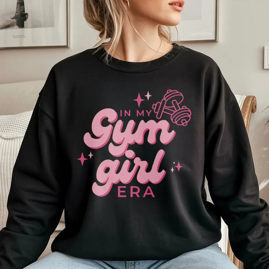 In My Gym Girl Era Sweatshirt | Retro Weightlifting Graphic Crewneck | Premium Cotton Blend | Aesthetic Fitness Gift For Women & Fitness Lovers