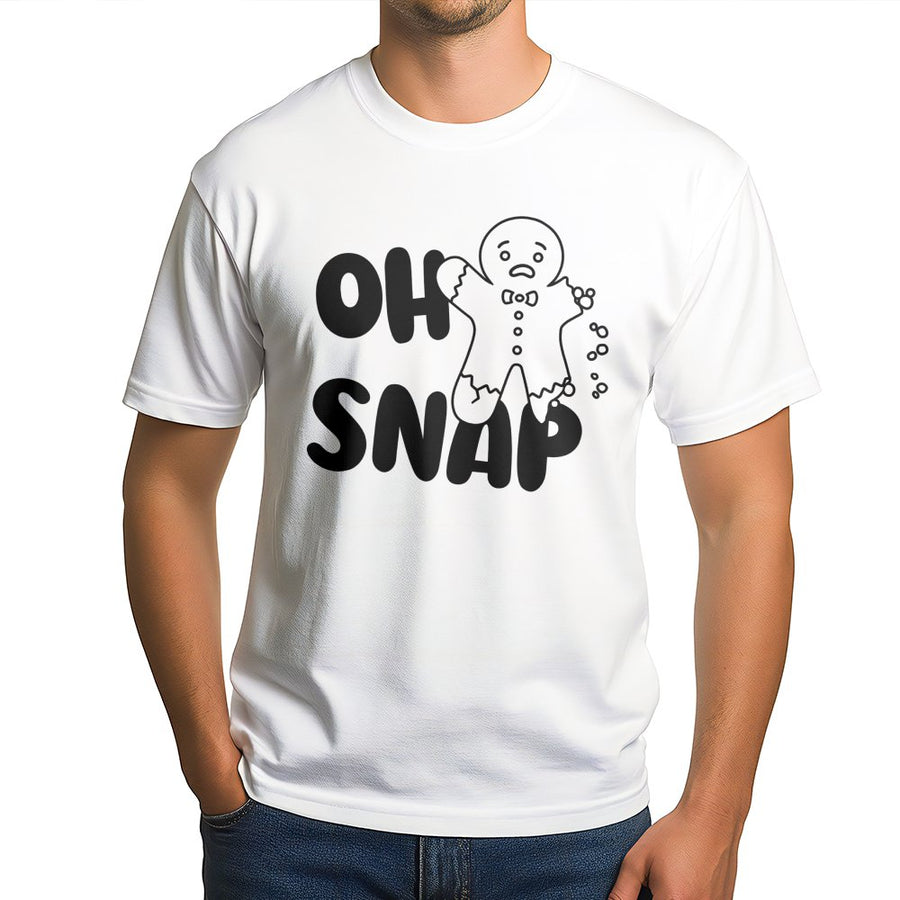 Oh Snap Gingerbread T-Shirt | Funny Christmas Pun Holiday Graphic | Premium Soft Cotton Tee | Unisex Gift For Bakers & Cookie Lovers