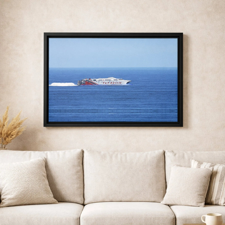 T&T Spirit Ferry Canvas Print | Caribbean Catamaran Ocean Wall Art | Premium Gallery-Wrapped Nautical Decor | Gift for Boat Enthusiasts