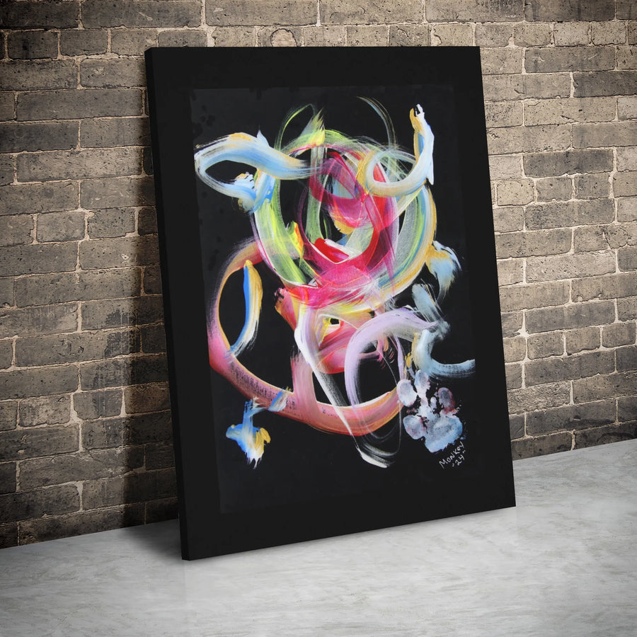 Abstract Canvas Wall Art | Colorful Swirling Brushstrokes Print | Premium Gallery Wrapped 1.25" Frame | Modern Home Office Decor Gift