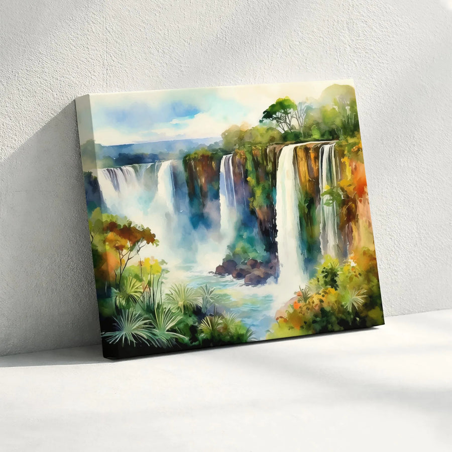 Tropical Waterfall Canvas Print | Lush Rainforest Landscape Art | Premium Fade-Resistant Gallery Wrap | Nature Home Decor Gift For Nature Lovers