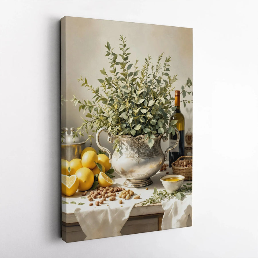 Still Life Lemon Wall Art | Tuscan Kitchen Decor | Premium 1.25-Inch Canvas Print | Dining Room Farmhouse Home Decor