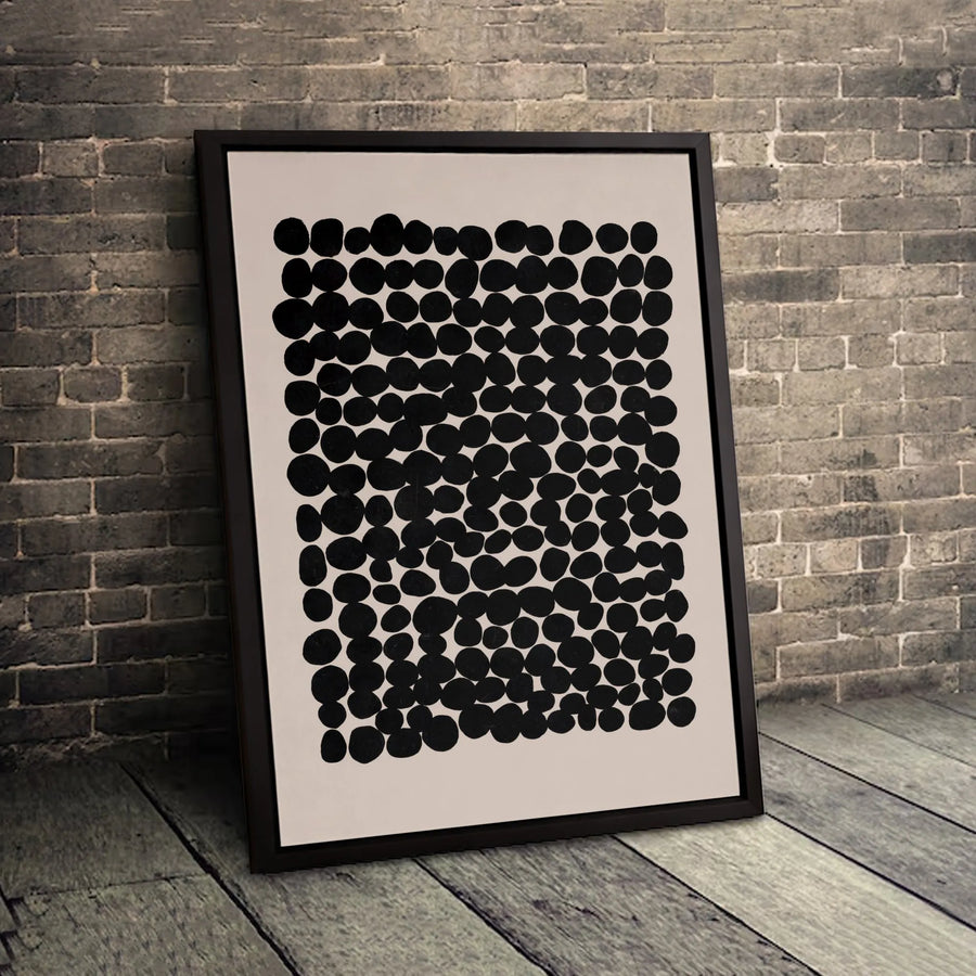 Abstract Black Dots Canvas Wall Art | Minimalist Geometric Pattern | Premium 1.25-Inch Gallery Wrap | Modern Home & Office Decor Gift