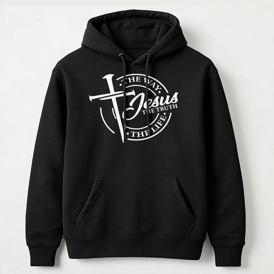 Jesus The Way The Truth The Life Shirt | Christian Nail Cross Graphic Tee | Premium Soft Cotton | Religious Faith Gift for Men & Women