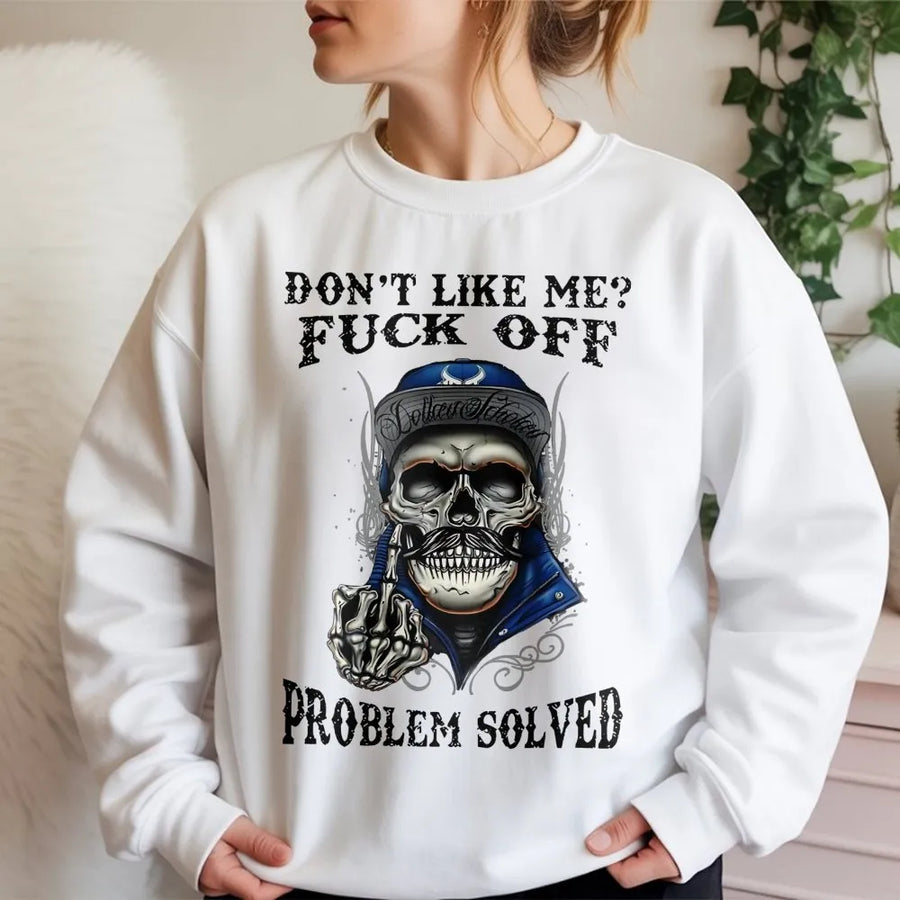 Skull Graphic Sweatshirt | Sassy Skeleton Middle Finger Design | Premium Cotton-Blend Comfort | Edgy Streetwear Gift For Rebels