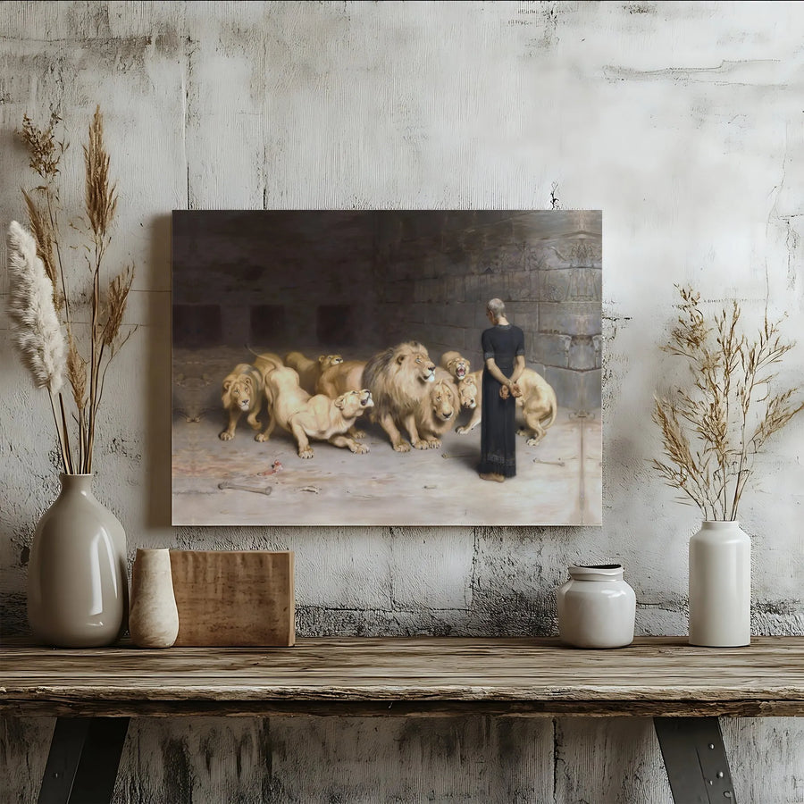 Daniel's Answer to the King Canvas Print | Briton Rivière Classic Fine Art | 1.25" Gallery Wrap | Religious Wall Decor for Home Office