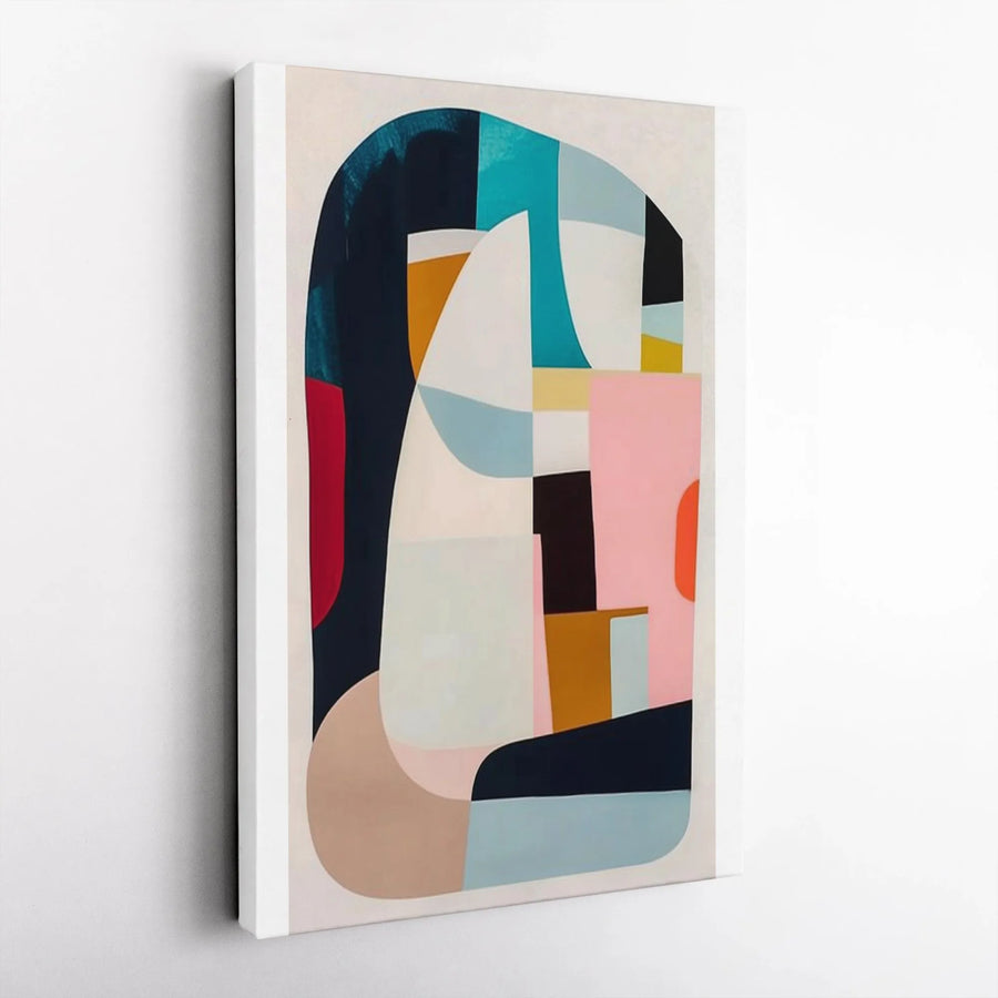 Abstract Geometric Canvas Art | Colorful Arch & Color Block Print | Premium Gallery Wrapped Canvas | Modern Living Room & Office Decor Gift