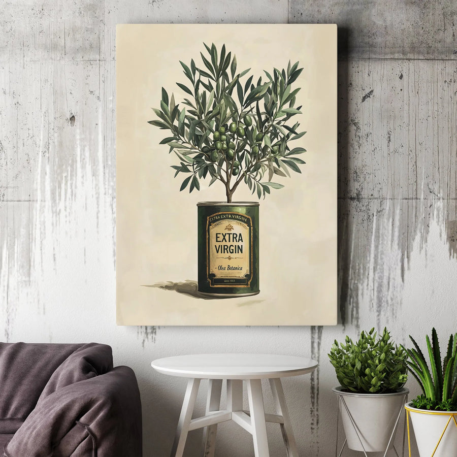 Olive Tree Wall Art | Vintage Botanical Kitchen Canvas Print | Gallery Quality 1.25" Profile | Rustic Farmhouse Home Decor Gift