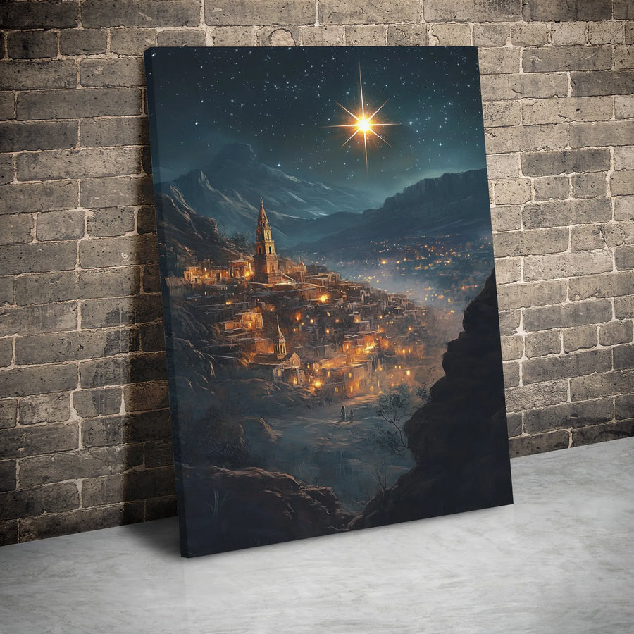 Star of Bethlehem Canvas Print | Nativity Scene Wall Art | Premium Gallery Wrap Decor | Religious Christmas Gift for Home