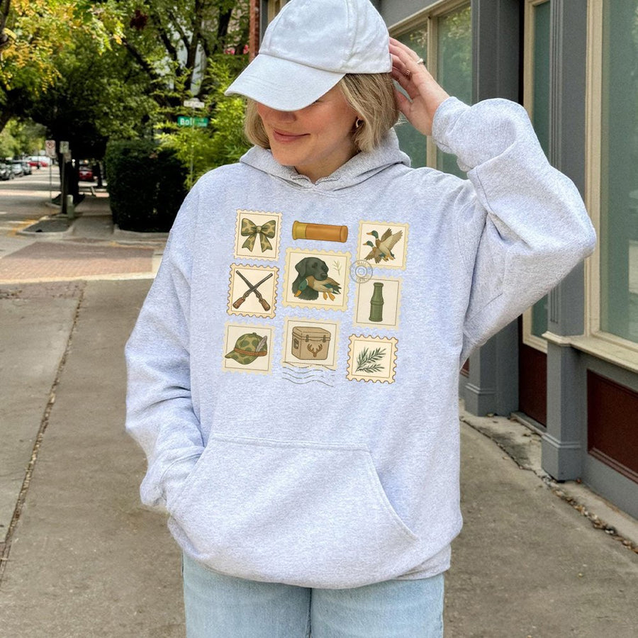 Duck Hunting Hoodie | Coquette Camo Bows Graphic Design | Premium Cotton Blend | Outdoor Lifestyle Gift for Her Women Hunters