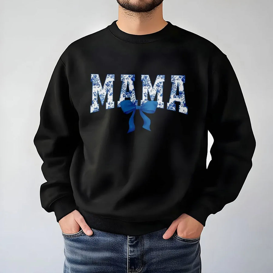 Mama Sweatshirt | Floral Coquette Bow Graphic | Premium Cotton Blend | Mother's Day 2026 Gift for Mom New Mom Apparel