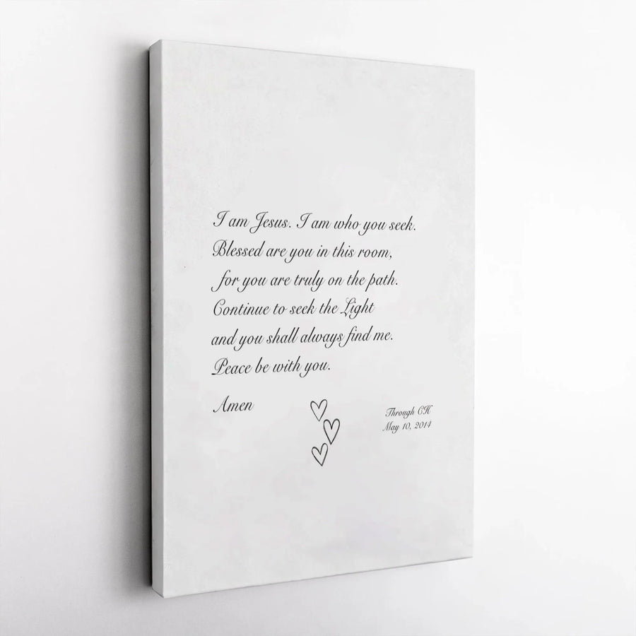 Jesus Quote Canvas Wall Art | I Am Who You Seek Christian Decor | Premium Gallery Wrap Print | Faithful Home Gift For Believers