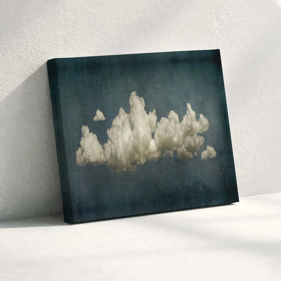 Moody Cloud Wall Art | Dark Sky Atmospheric Landscape | Premium Stretched Canvas Print | Serene Home Office Decor Gift