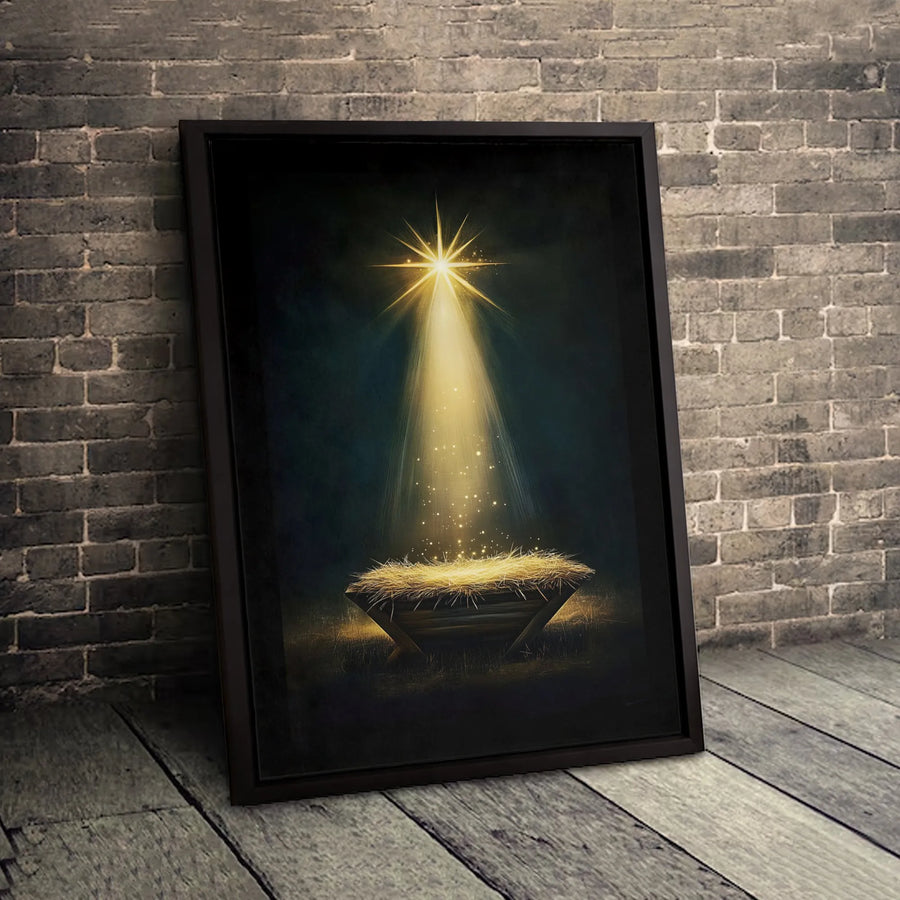 Star of Bethlehem Nativity Scene Canvas | Holy Manger Christmas Wall Art | Premium 1.25" Gallery Wrap | Religious Holiday Decor Gift