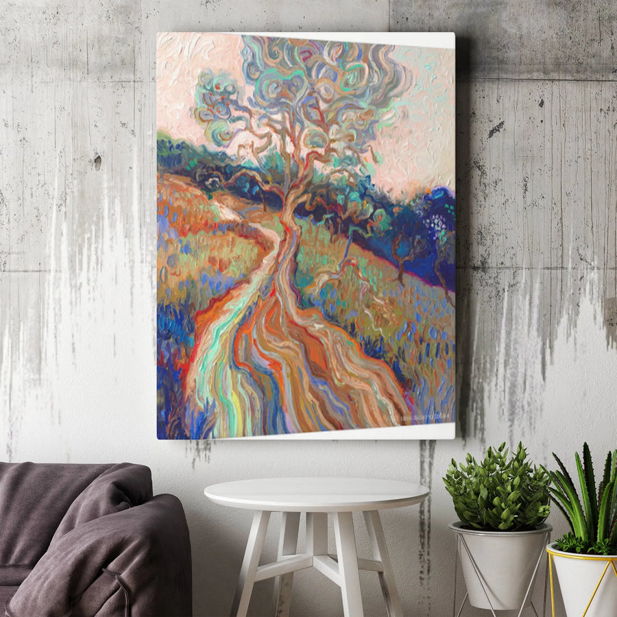 Tree of Life Canvas Wall Art | Colorful Impressionist Painting Print | Premium Gallery Wrapped Canvas | Modern Living Room Decor Gift