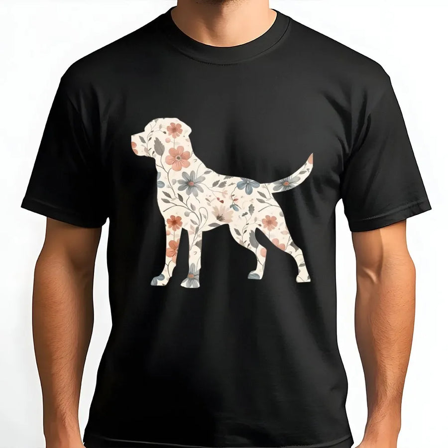 Labrador Retriever T-Shirt | Floral Wildflower Dog Graphic | Premium Soft Cotton Tee | Cute Gift for Dog Mom and Labrador Lovers