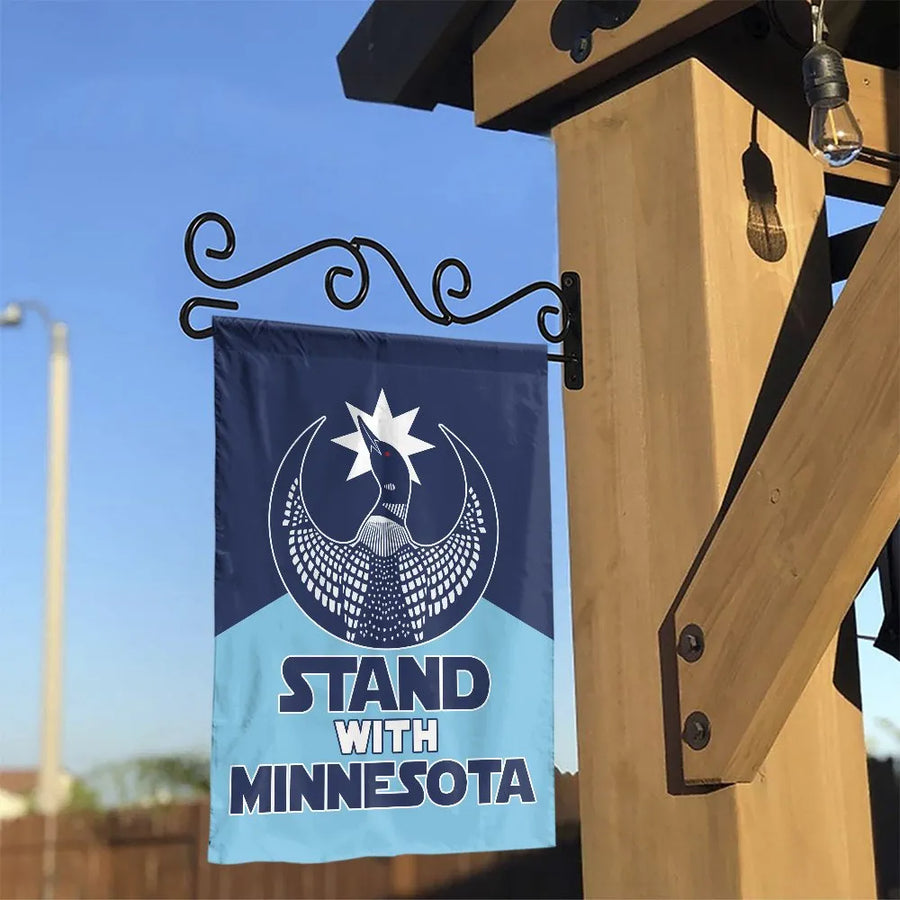 Stand with Minnesota Garden Flag | New Loon & North Star Design | Weather-Resistant Polyester | Patriotic MN State Pride Yard Decor Gift