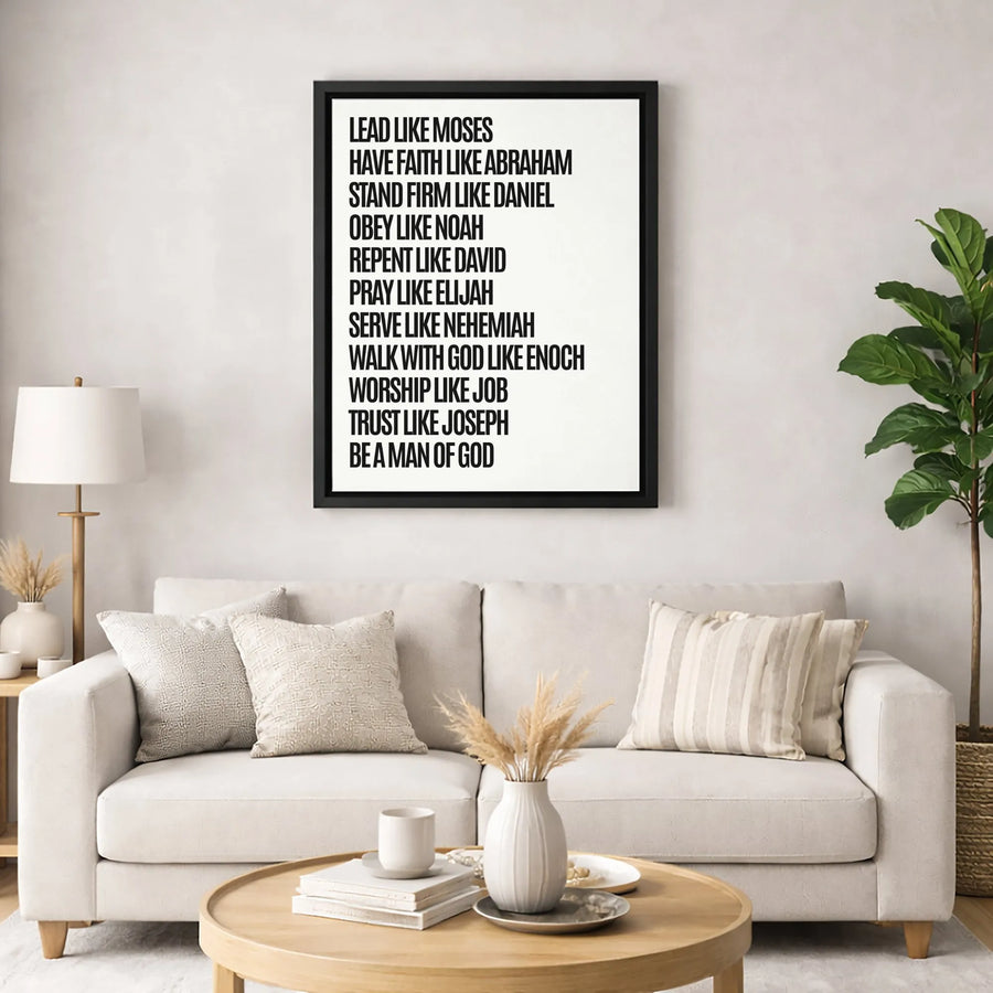 Man Of God Wall Art | Christian Inspirational Scripture Quotes Canvas | Premium Gallery-Wrapped Print | Faith-Based Gift For Men