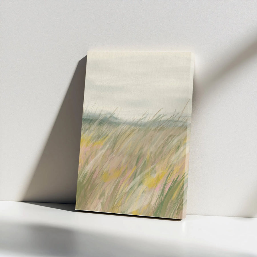 Abstract Meadow Canvas Wall Art | Watercolor Grass Field Artwork | Premium Gallery Wrapped Canvas | Modern Farmhouse Home Decor Gift